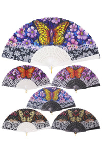 Butterfly Daisy Floral Handheld Folding Fan