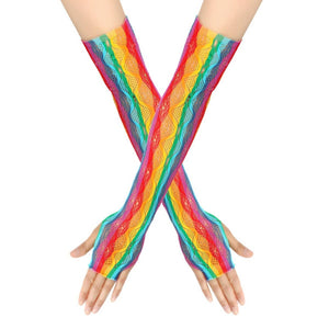 RAINBOW FISHNET GLOVES PARTIES