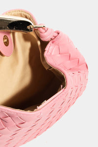 Faux Leather Basket Weave Handbag