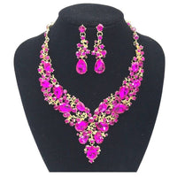 Vine Rhinestone Necklace Set