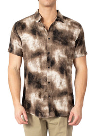 Men’s Beige Button Up Short Sleeve