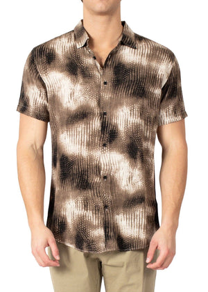 Men’s Beige Button Up Short Sleeve