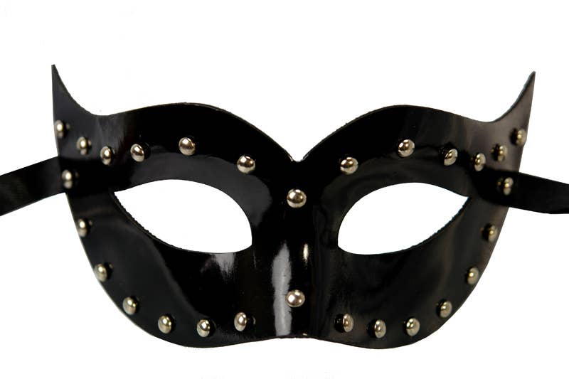 Black Studded Cat Mask