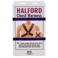 Chest Harness - Halford Style Studded X-Cross PVC Vegan