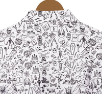 Mens Shirts White Black Skull