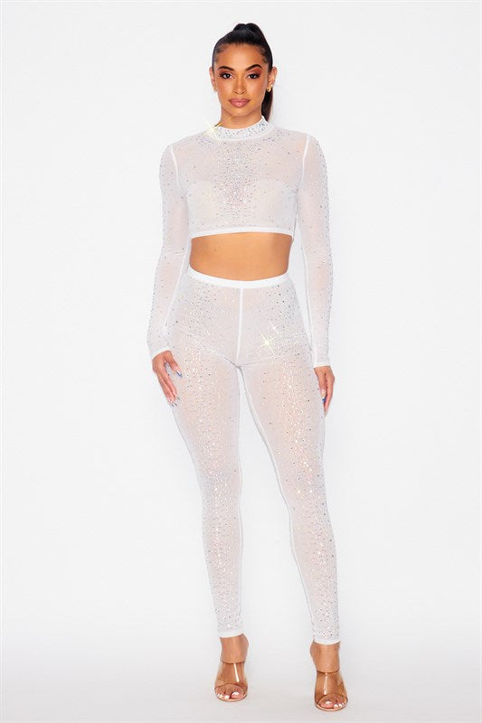 Mesh Rhinestone Set