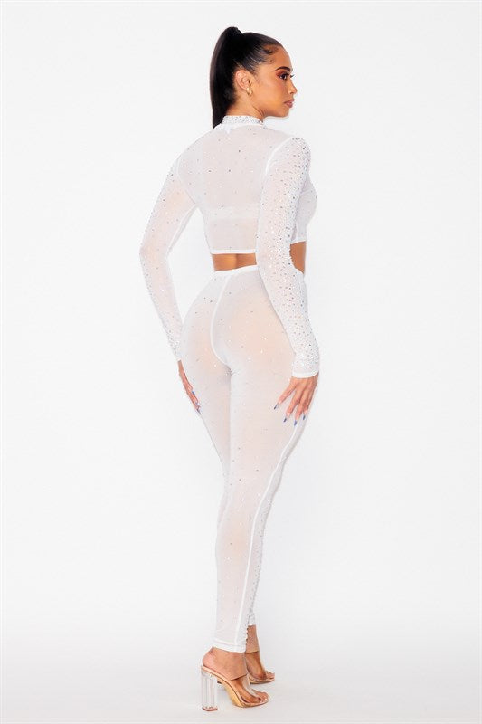 Mesh Rhinestone Set