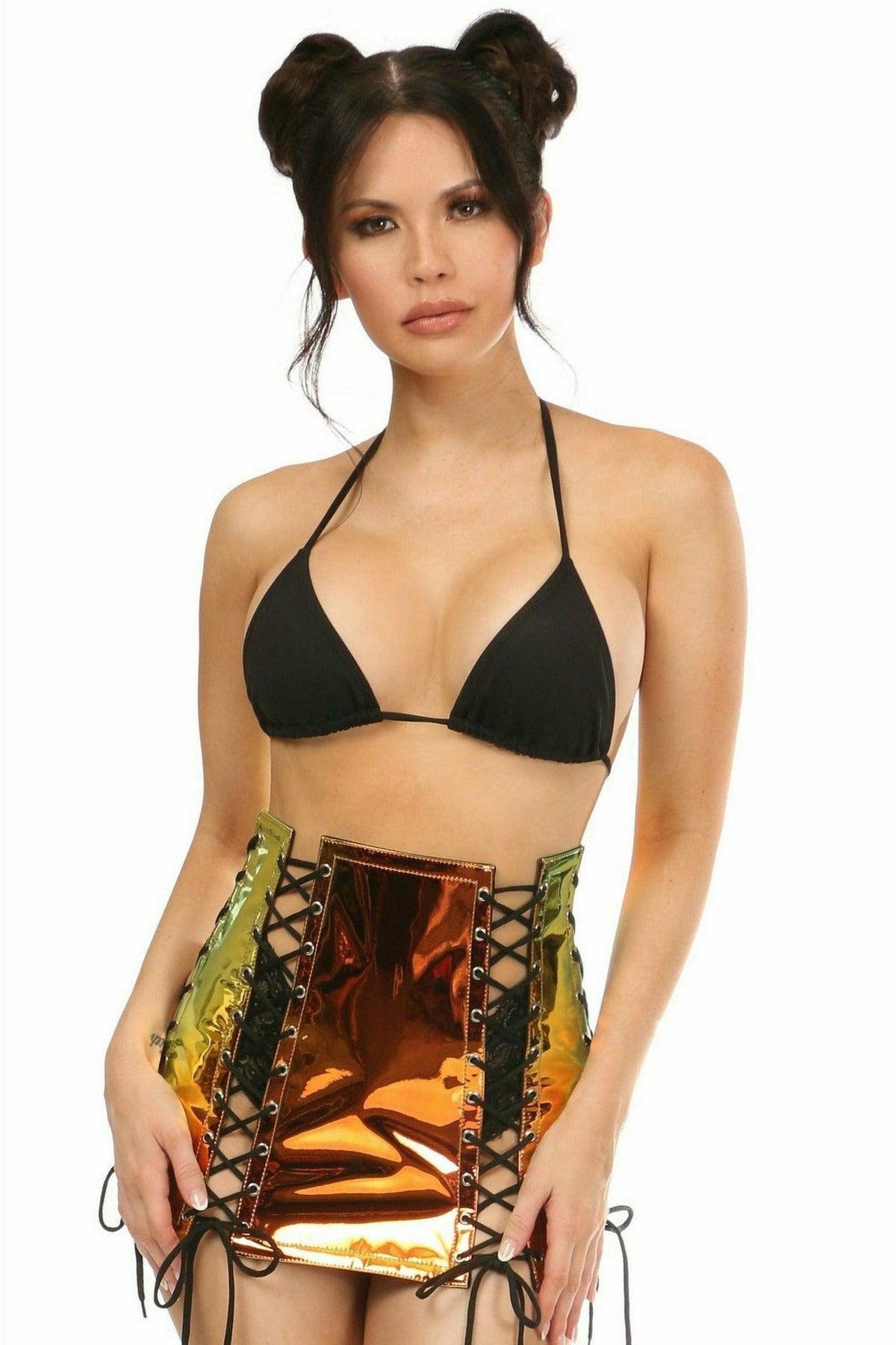 Holo Lace Up Skirt