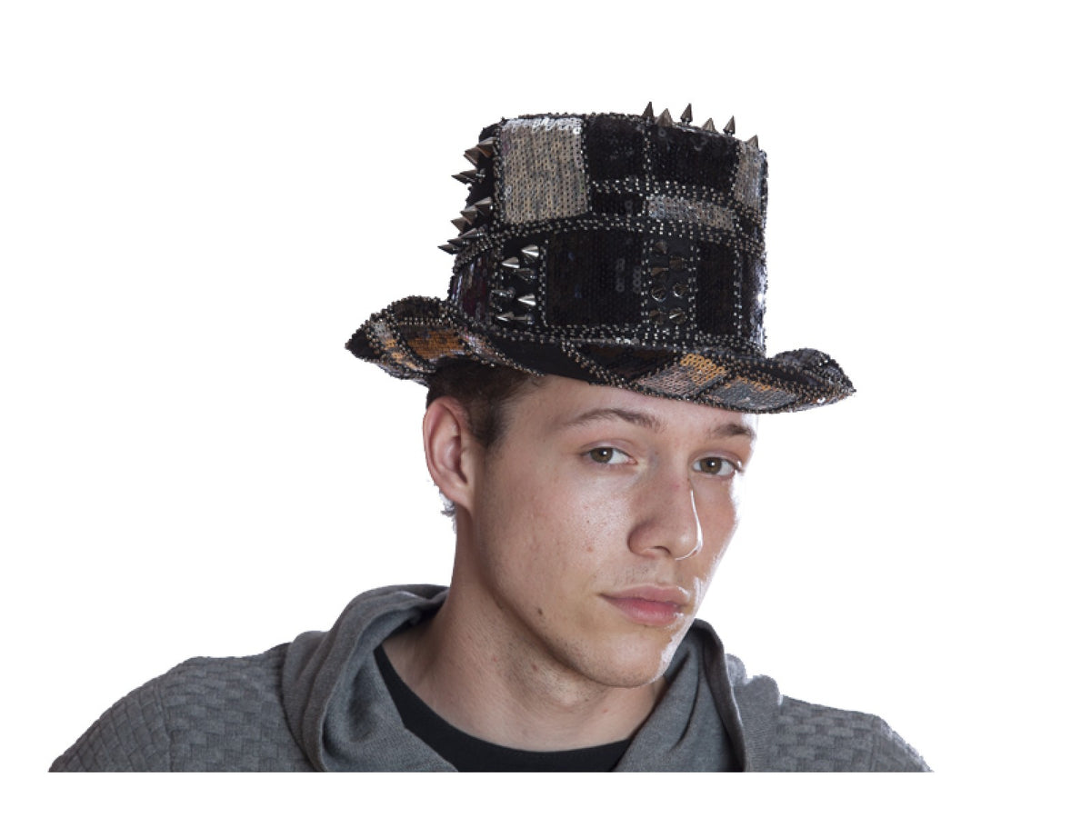 Silver Spike Top Hat