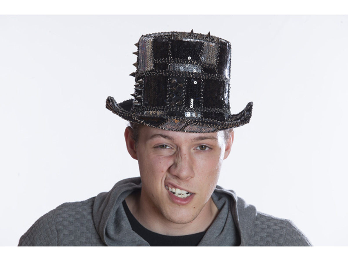 Silver Spike Top Hat