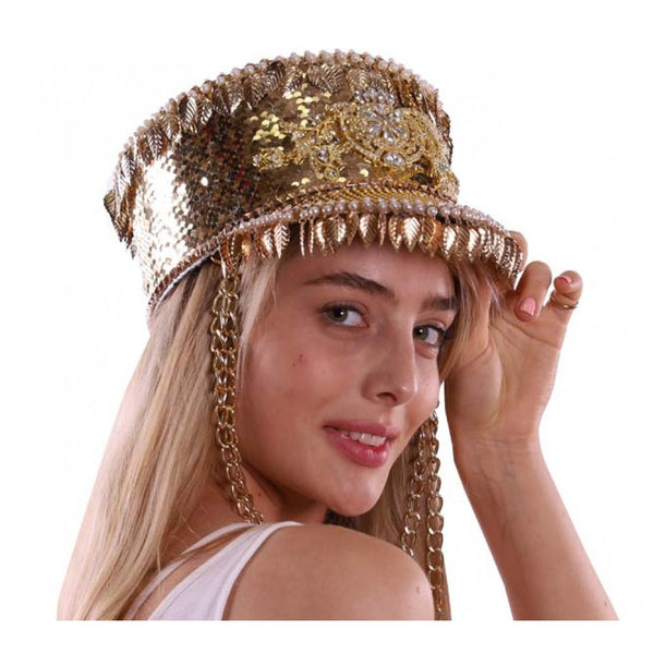 Gold Drummer Hat With Leaves