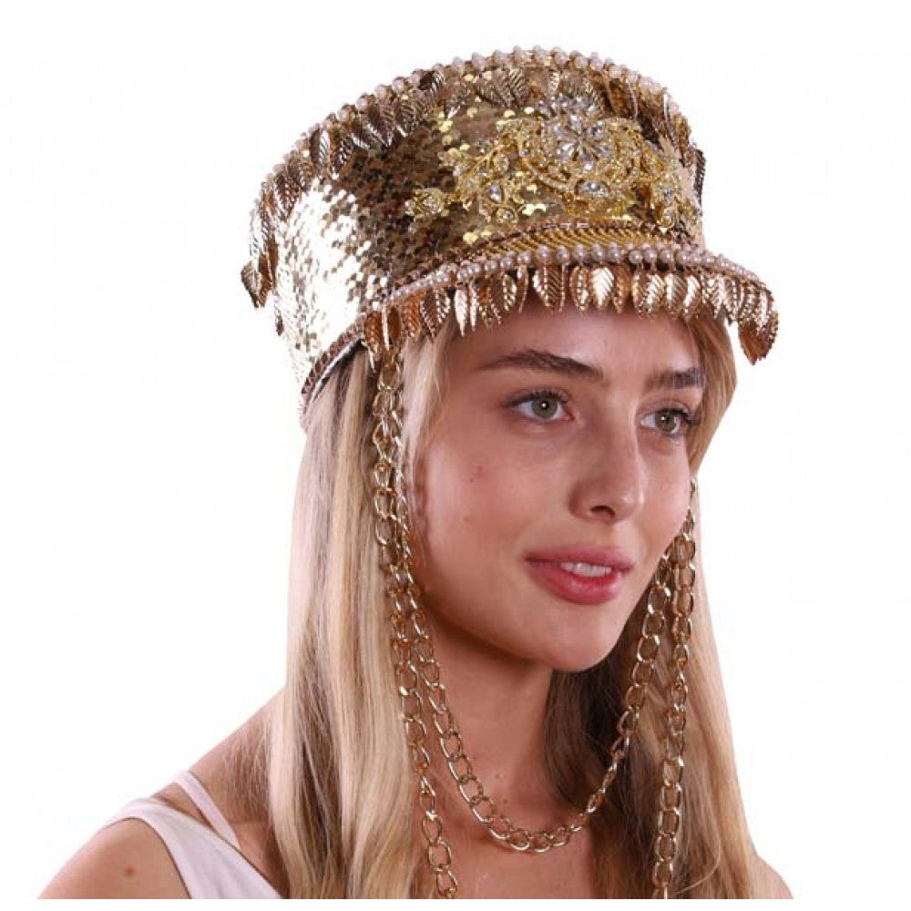 Gold Drummer Hat With Leaves