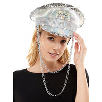 Feather Silver Sparkle Hat