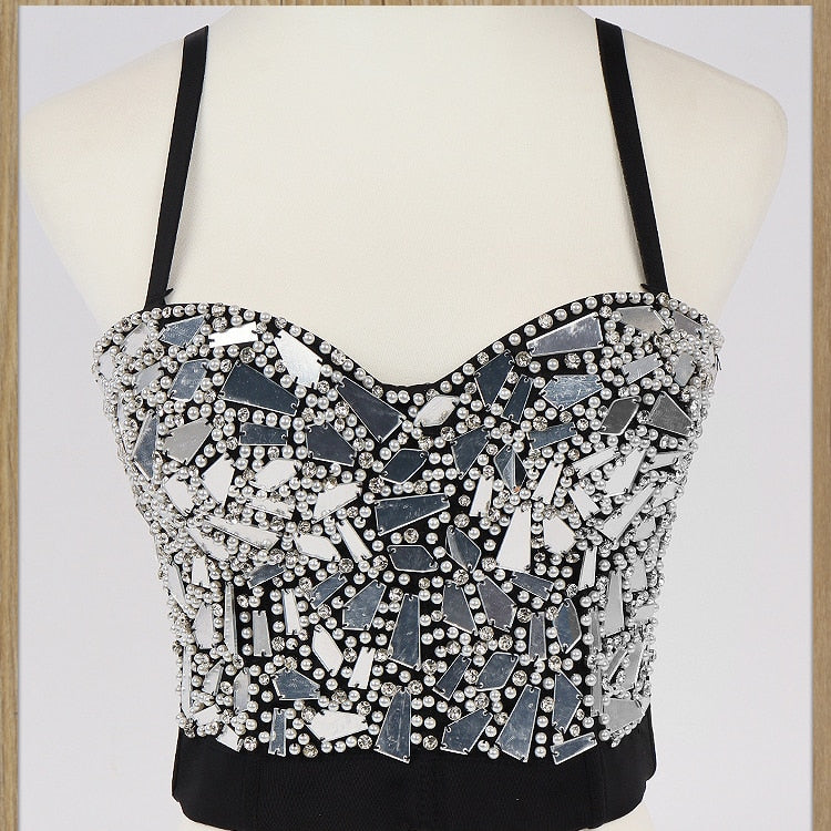 Mirror Beaded Bustier