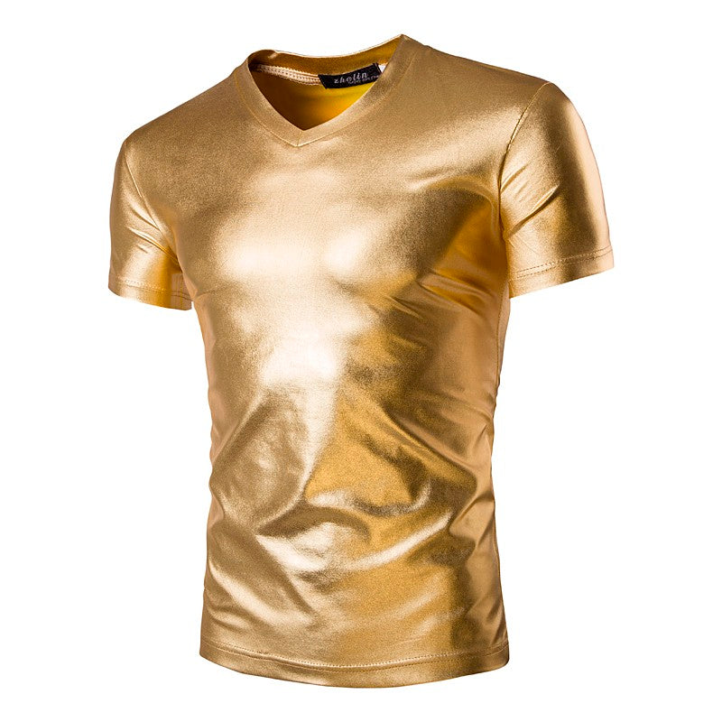Mens Metallic V-Neck