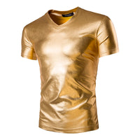 Mens Metallic V-Neck