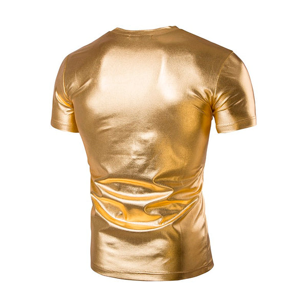 Mens Metallic V-Neck