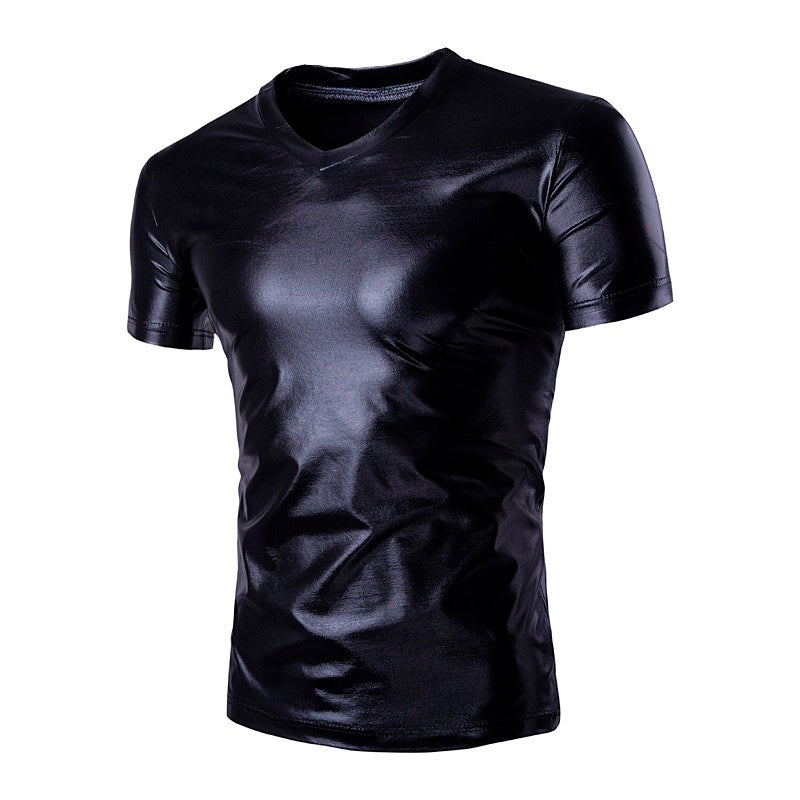 Mens Metallic V-Neck
