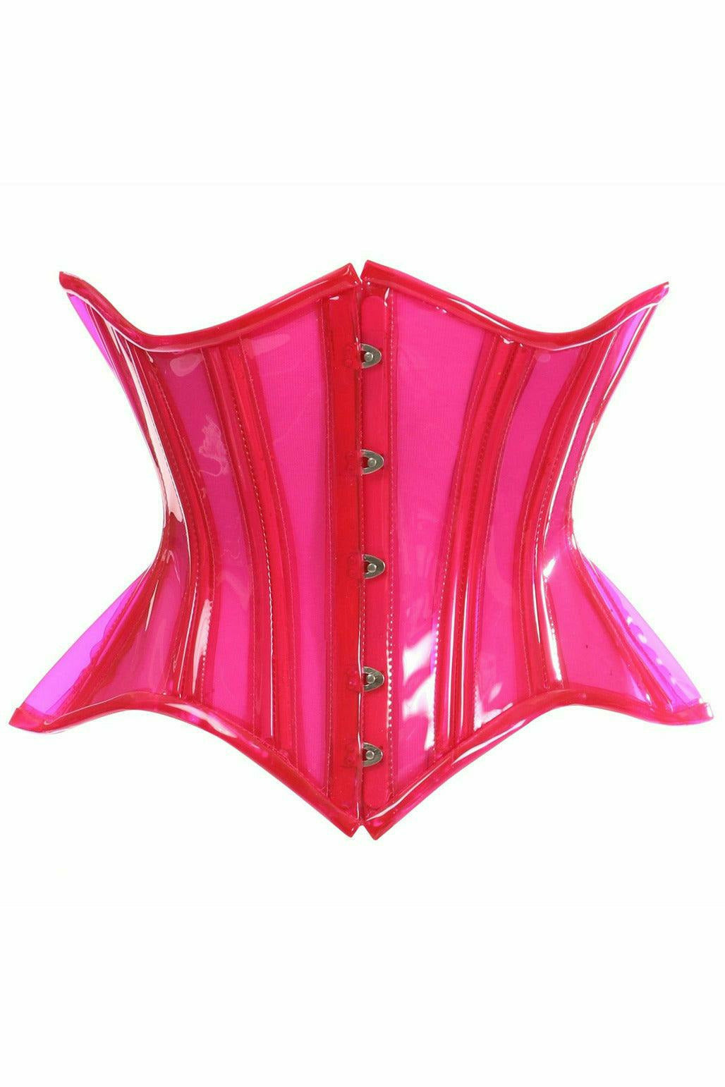 Pink Clear Curvy Underbust Cincher Corset