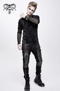 Studded Golden Accent Pants with Buckles