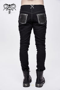 Studded Golden Accent Pants with Buckles